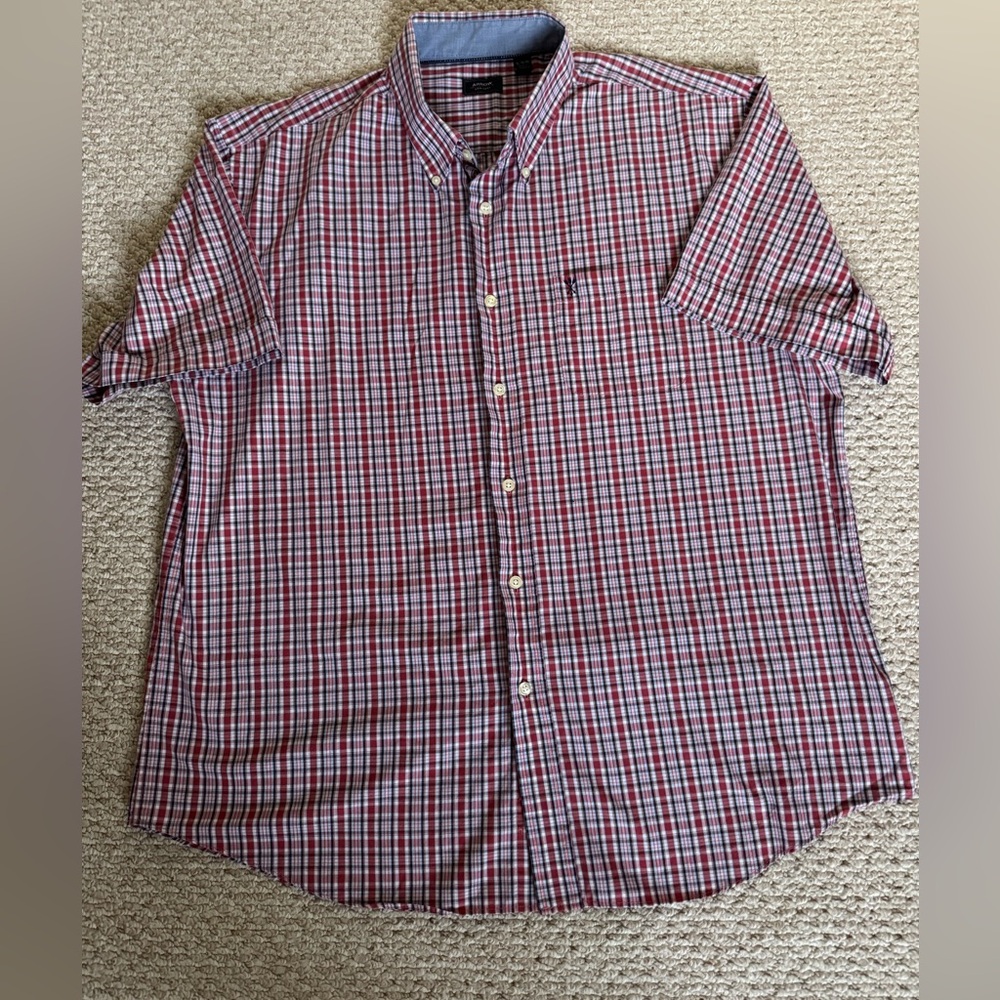 Arrow Men's Red and Blue Plaid Shirt, XL 🦋